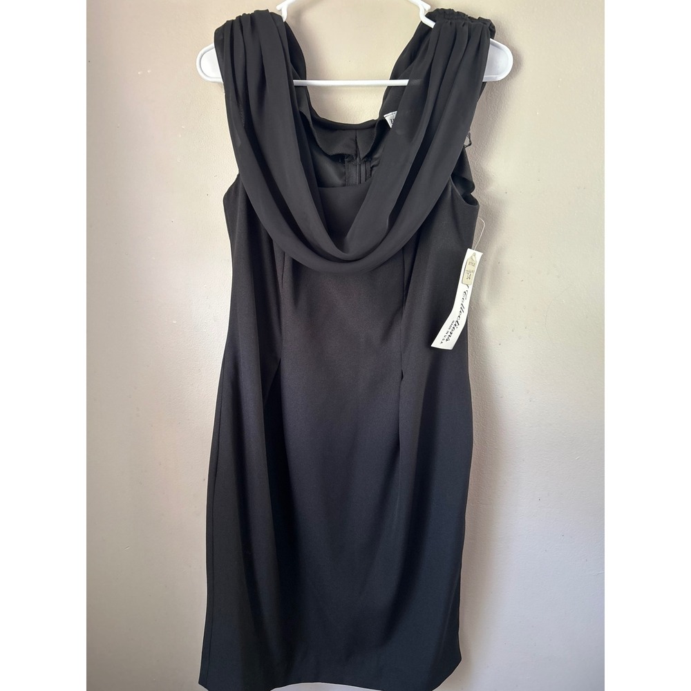 Vintage HW Collection Black Cowl Neck‎ Dress Sleeveless Party Cocktail Glam
